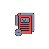 VAT icon. .Editable stroke.linear style sign for use web design,logo.Symbol illustration. vector