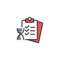 dna test icon. .Editable stroke.linear style sign for use web design,logo.Symbol illustration. vector