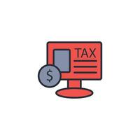 online tax icon. .Editable stroke.linear style sign for use web design,logo.Symbol illustration. vector
