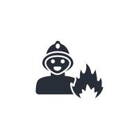 Fireman icon. .Editable stroke.linear style sign for use web design,logo.Symbol illustration. vector