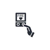 Fire button icon. .Editable stroke.linear style sign for use web design,logo.Symbol illustration. vector