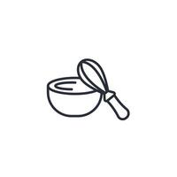 mixing bowl icon. .Editable stroke.linear style sign for use web design,logo.Symbol illustration. vector