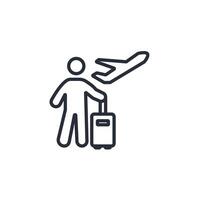 tourism icon. .Editable stroke.linear style sign for use web design,logo.Symbol illustration. vector