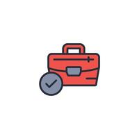 briefcase work icon. .Editable stroke.linear style sign for use web design,logo.Symbol illustration. vector