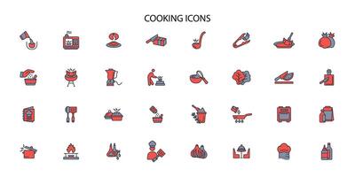 Cooking icon set..Editable stroke.linear style sign for use web design,logo.Symbol illustration. vector
