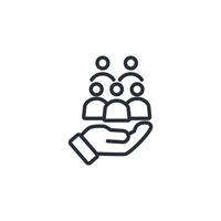 social services icon. .Editable stroke.linear style sign for use web design,logo.Symbol illustration. vector