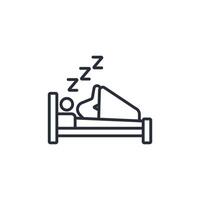 sleep icon. .Editable stroke.linear style sign for use web design,logo.Symbol illustration. vector