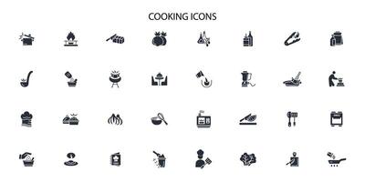 Cooking icon set..Editable stroke.linear style sign for use web design,logo.Symbol illustration. vector