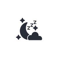 night icon. .Editable stroke.linear style sign for use web design,logo.Symbol illustration. vector