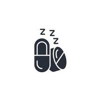 sleeping pills icon. .Editable stroke.linear style sign for use web design,logo.Symbol illustration. vector