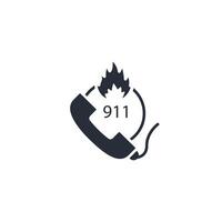 call 911 icon. .Editable stroke.linear style sign for use web design,logo.Symbol illustration. vector