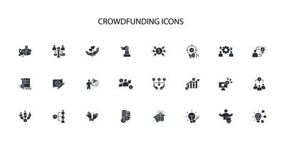 Crowdfunding investment icon set..Editable stroke.linear style sign for use web design,logo.Symbol illustration. vector