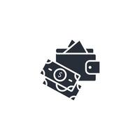 wallet icon. .Editable stroke.linear style sign for use web design,logo.Symbol illustration. vector