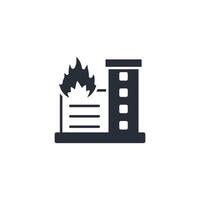 buildings fire icon. .Editable stroke.linear style sign for use web design,logo.Symbol illustration. vector