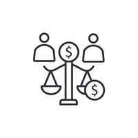 equity icon. .Editable stroke.linear style sign for use web design,logo.Symbol illustration. vector