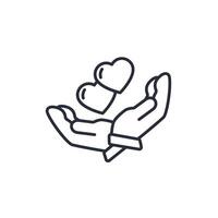 Charity icon. .Editable stroke.linear style sign for use web design,logo.Symbol illustration. vector