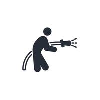 firefighter icon. .Editable stroke.linear style sign for use web design,logo.Symbol illustration. vector