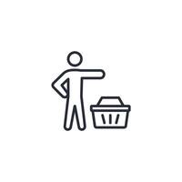 client icon. .Editable stroke.linear style sign for use web design,logo.Symbol illustration. vector
