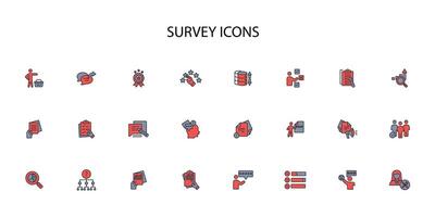Survey icon set..Editable stroke.linear style sign for use web design,logo.Symbol illustration. vector