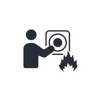 Fire alarm icon. .Editable stroke.linear style sign for use web design,logo.Symbol illustration. vector