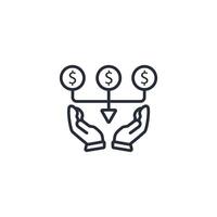 fundraising icon. .Editable stroke.linear style sign for use web design,logo.Symbol illustration. vector