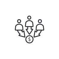 Crowdfunding icon. .Editable stroke.linear style sign for use web design,logo.Symbol illustration. vector