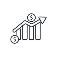 growth icon. .Editable stroke.linear style sign for use web design,logo.Symbol illustration. vector