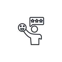 satisfaction icon. .Editable stroke.linear style sign for use web design,logo.Symbol illustration. vector