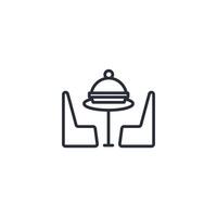 restaurant table icon. .Editable stroke.linear style sign for use web design,logo.Symbol illustration. vector