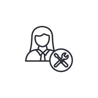 service icon. .Editable stroke.linear style sign for use web design,logo.Symbol illustration. vector