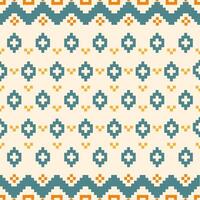 Cross Stitch. Geometric ethnic patterns. Design for Clothing, Fabric, batik, Saree, Patola, Sari, Dupatta, Vyshyvanka, rushnyk, dupatta, Knitwear, Embroidery, Ikkat, Pixel pattern. Traditional Design. vector
