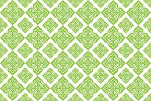Abstract floral seamless Thai pattern, green and white modern shape for design, porcelain, chinaware, ceramic, tile, ceiling design, texture, wall, paper and fabric. vector