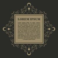 Calligraphic square ornament frame lines vector