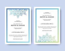 gradient retro wedding invitation template vector