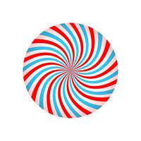 Swirled pink and blue radial stipes in round shape. Circus or carnival vortex background. Bubble gum, sweet lollipop candy, ice cream twisted texture vector