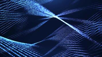 Abstract hi-tech swirling lines. Digital waves from luminous stripes. Seamless loop video