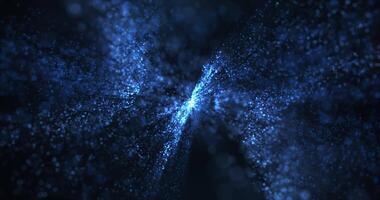 Abstract magical background of beautiful glowing particles with wave energy. Nebula of glitter dots. Digital wave video