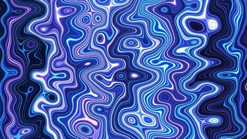 Abstract animated glowing topographic contour neon map. Moving waves on a colorful background. Neon lights. Looped 4K animation. video