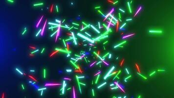 Abstract colorful background with flying geometric shapes. seamless loop video