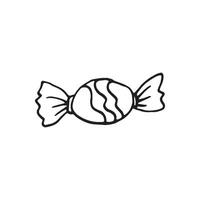 Single hand drawn element candy or sweets for New Year and Christmas vector