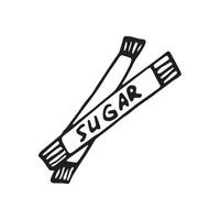 Cute single hand drawn sugar for menu or recipe. Doodle illustration. vector