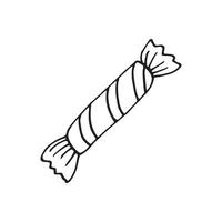 Single hand drawn element candy or sweets for New Year and Christmas vector
