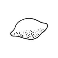 Cute single hand drawn lemon for menu or recipe. Doodle illustration vector