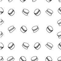 Hand drawn seamless pattern with macarons vector