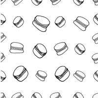 Hand drawn seamless pattern with macarons vector
