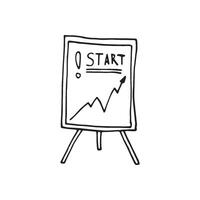 Single element of graph in doodle business set. Hand drawn illustration for cards, posters, stickers and professional design. vector