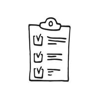 Single element of checkbox in doodle business set. Hand drawn illustration for cards, posters, stickers and professional design. vector