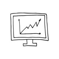 Single element of graph in doodle business set. Hand drawn illustration for cards, posters, stickers and professional design. vector