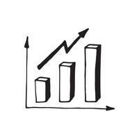 Single element of graph in doodle business set. Hand drawn illustration for cards, posters, stickers and professional design. vector