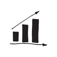 Single element of graph in doodle business set. Hand drawn illustration for cards, posters, stickers and professional design. vector